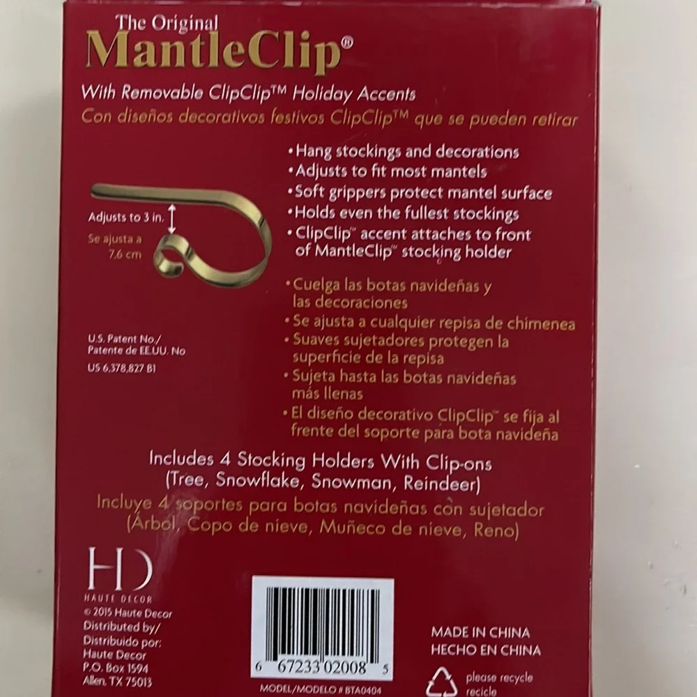 Mantel Clip / Stocking Holder